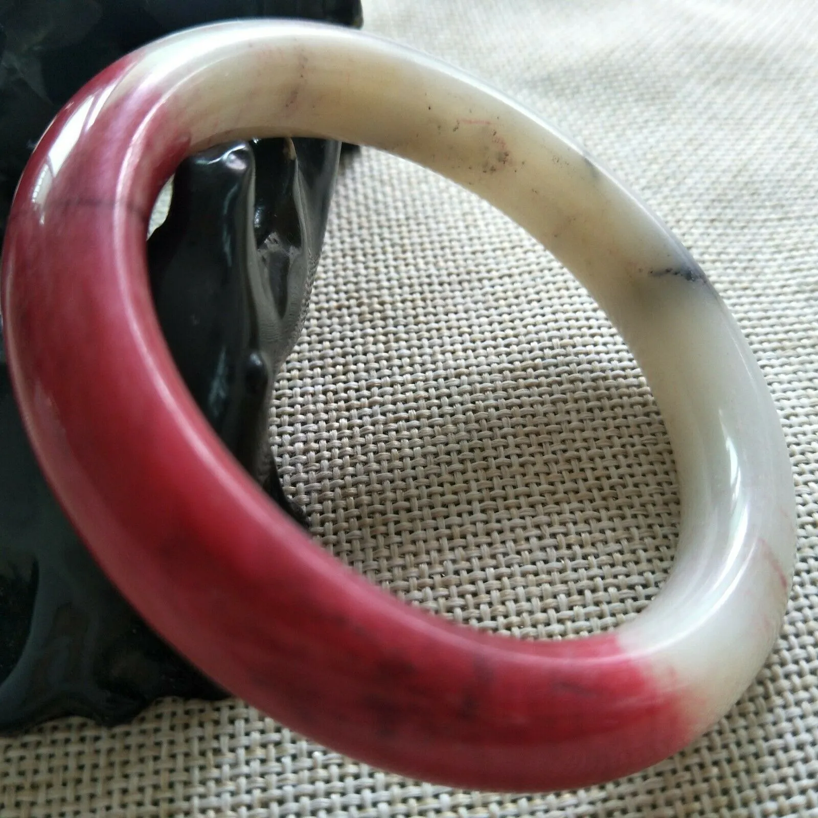 10% OFF- 54/55/56mm Certified Natural Red Emerald Xiu Jade A HandCarved Lucky Round Bracelet Bangle A147