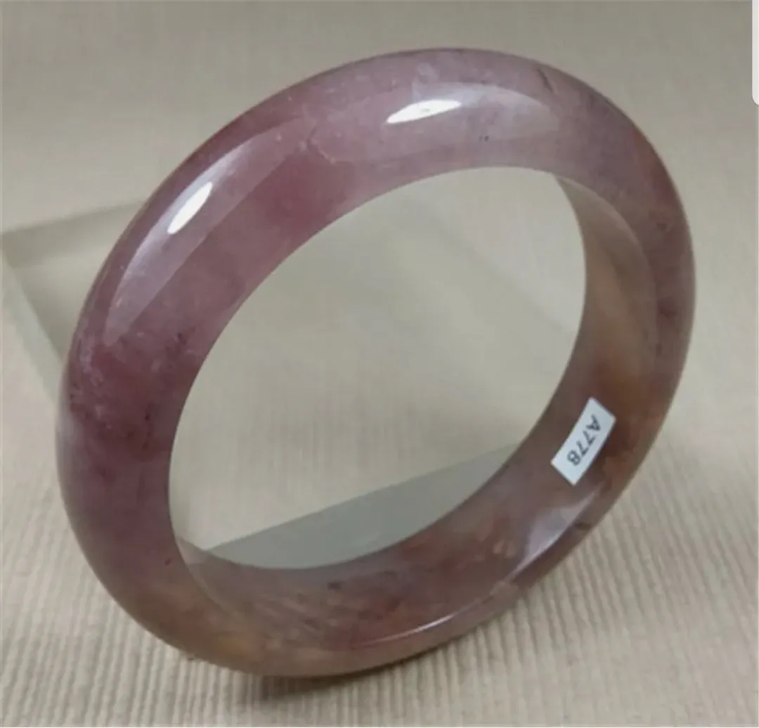 10% OFF- 55/56/57mm Certified Natural Lavender Gold Silk Jadeite Emerald A*Jade HandCarved Bracelet Bangle A778