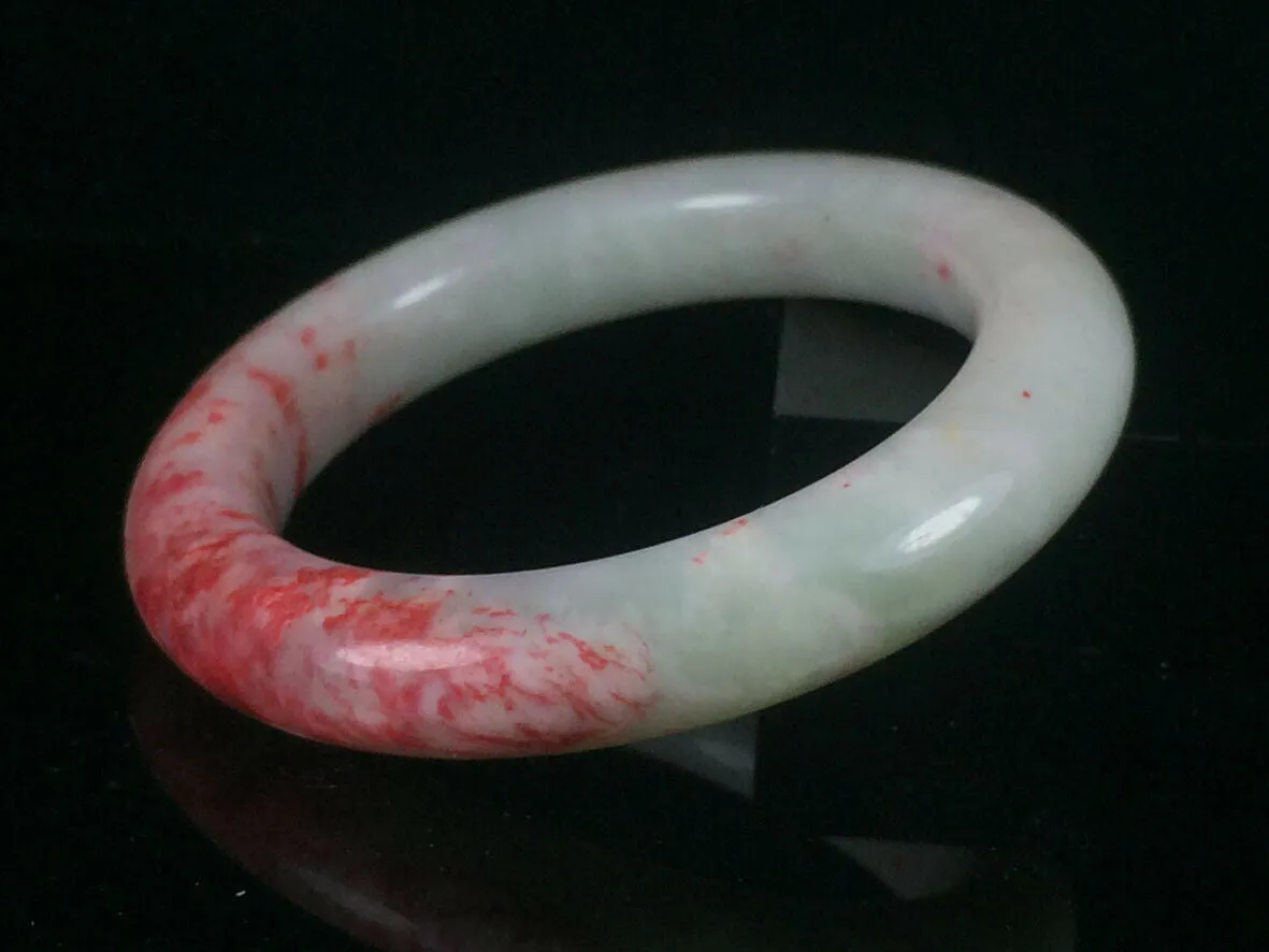 10% OFF- 55/56/57mm Certified Natural Red Jadeite Emerald A*Jade HandCarved Round Jade Bangle A015