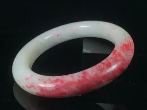 10% OFF- 55/56/57mm Certified Natural Red Jadeite Emerald A*Jade HandCarved Round Jade Bangle A015
