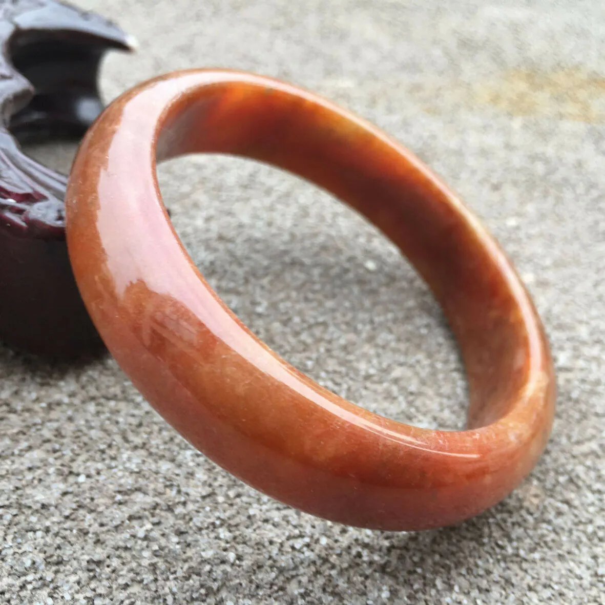 10% OFF- 55/56/57mm Certified Natural Red Yellow Jadeite Emerald A*Jade HandCarved Lucky Bracelet Bangle GX340
