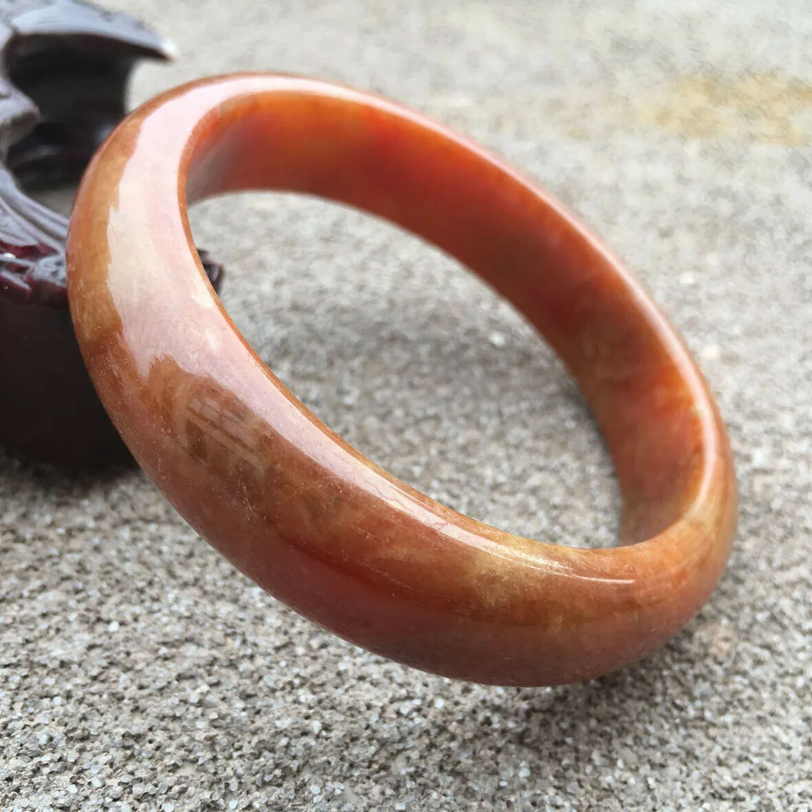 10% OFF- 55/56/57mm Certified Natural Red Yellow Jadeite Emerald A*Jade HandCarved Lucky Bracelet Bangle GX340