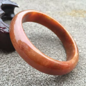 10% OFF- 55/56/57mm Certified Natural Red Yellow Jadeite Emerald A*Jade HandCarved Lucky Bracelet Bangle GX340