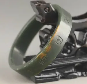 10% OFF- 56/57/58mm Certified Natural Green Jadeite Emerald A Jade HandCarved Lucky Ancient Chinese Letter Bracelet Bangle A1940