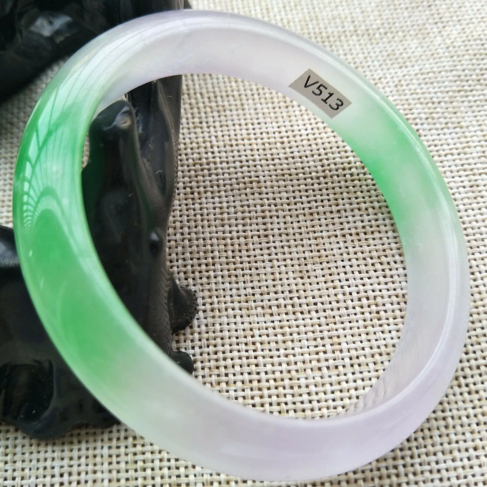 10% OFF- 57/58/59mm Certified Natural 3 Color Jadeite Emerald A Jade HandCarved Lucky Bracelet Bangle V513