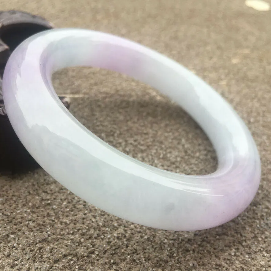 10% OFF- 57/58/59mm Certified Natural Lavender Jadeite Emerald A Jade HandCarved Round Bracelet Bangle GX263