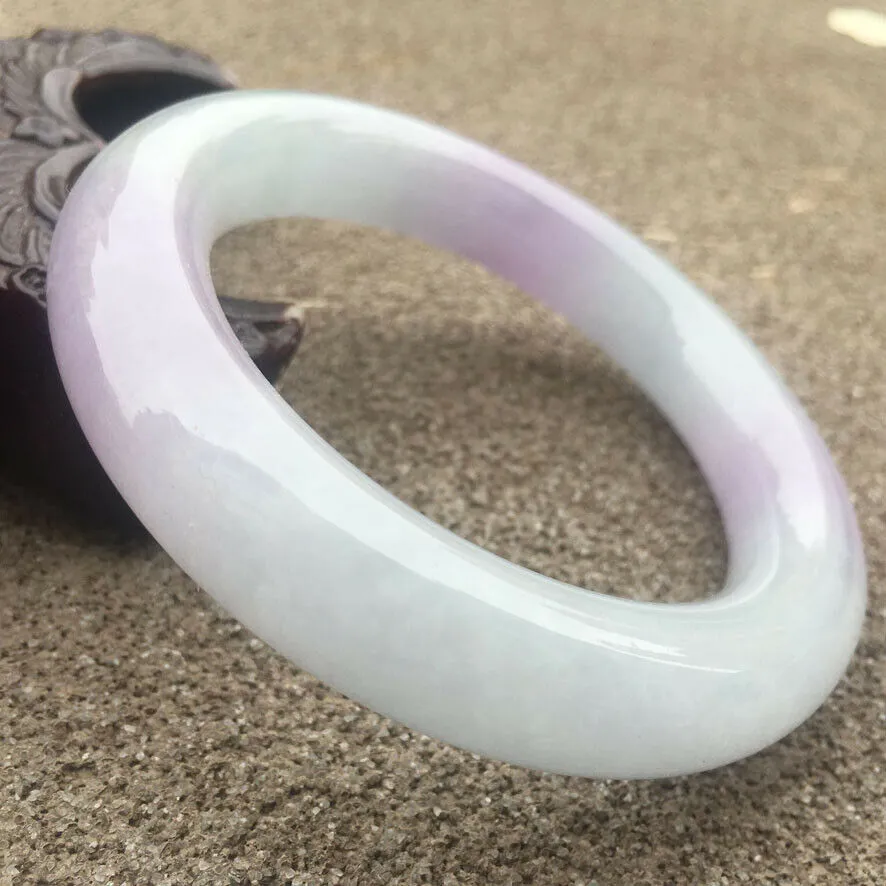 10% OFF- 57/58/59mm Certified Natural Lavender Jadeite Emerald A Jade HandCarved Round Bracelet Bangle GX263