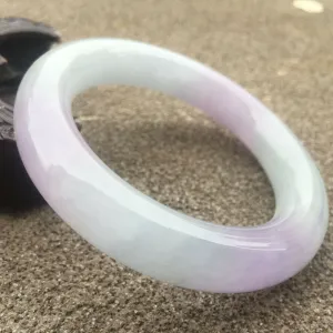 10% OFF- 57/58/59mm Certified Natural Lavender Jadeite Emerald A Jade HandCarved Round Bracelet Bangle GX263