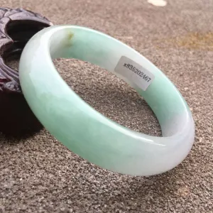 10% OFF- 57/58/59mm Certified Natural Lavender Light Green Jadeite Emerald A Jade HandCarved Lucky Bracelet Bangle GX469