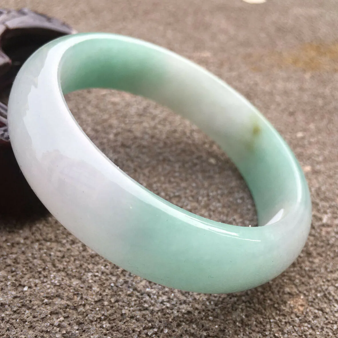 10% OFF- 57/58/59mm Certified Natural Lavender Light Green Jadeite Emerald A Jade HandCarved Lucky Bracelet Bangle GX469