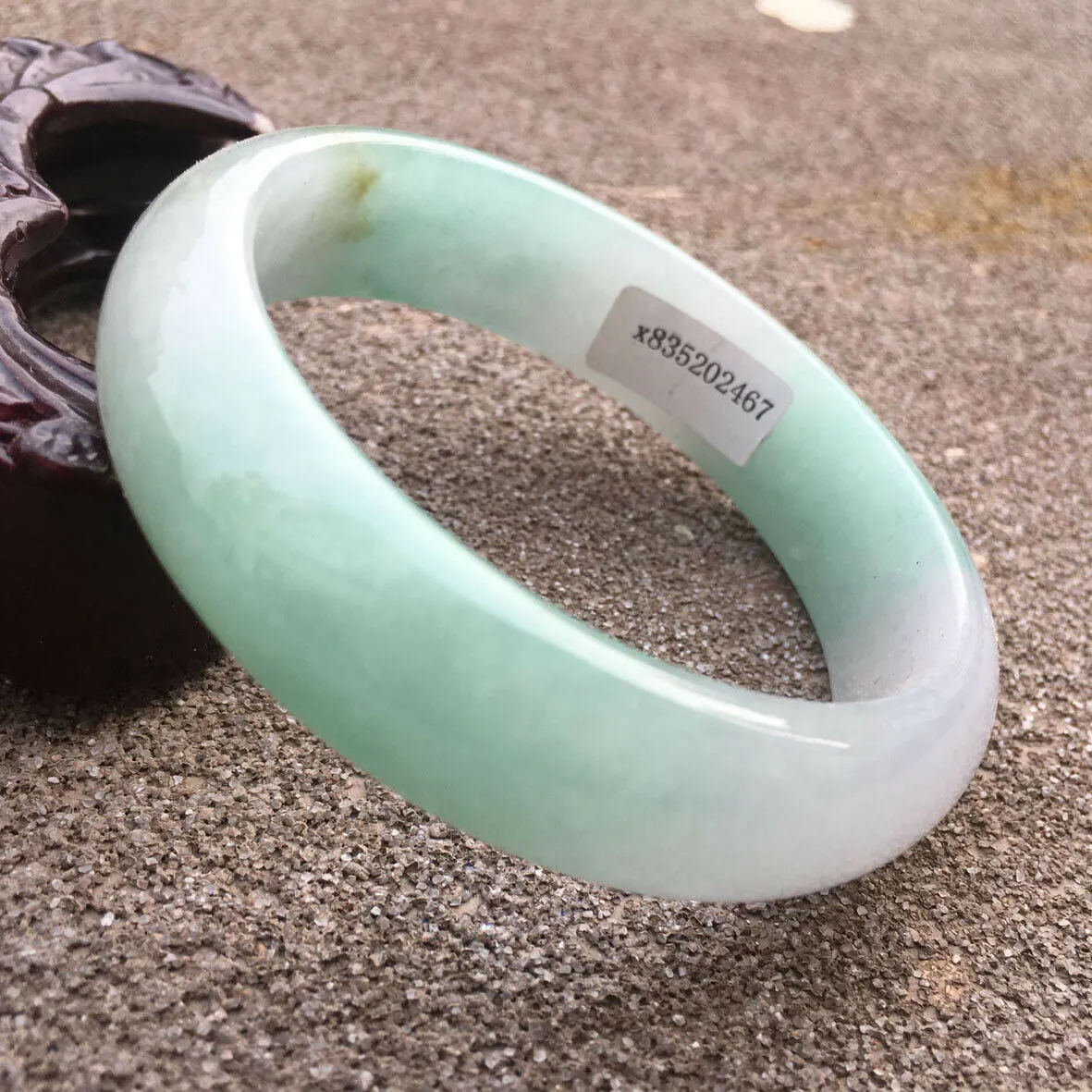 10% OFF- 57/58/59mm Certified Natural Lavender Light Green Jadeite Emerald A Jade HandCarved Lucky Bracelet Bangle GX469