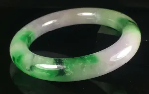 10% OFF- 58/59/60mm Certified Natural 3 Color Jadeite Emerald A*Jade HandCarved Lucky Round Bracelet Bangle GX846