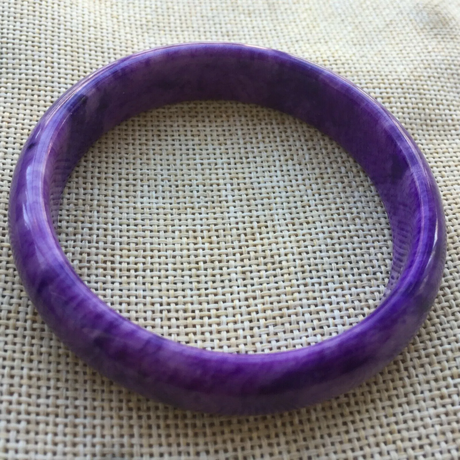 10% OFF- 58/59/60mm Certified Natural Lavender Purple Jadeite Emerald A*Jade HandCarved Lucky Bracelet Bangle A341