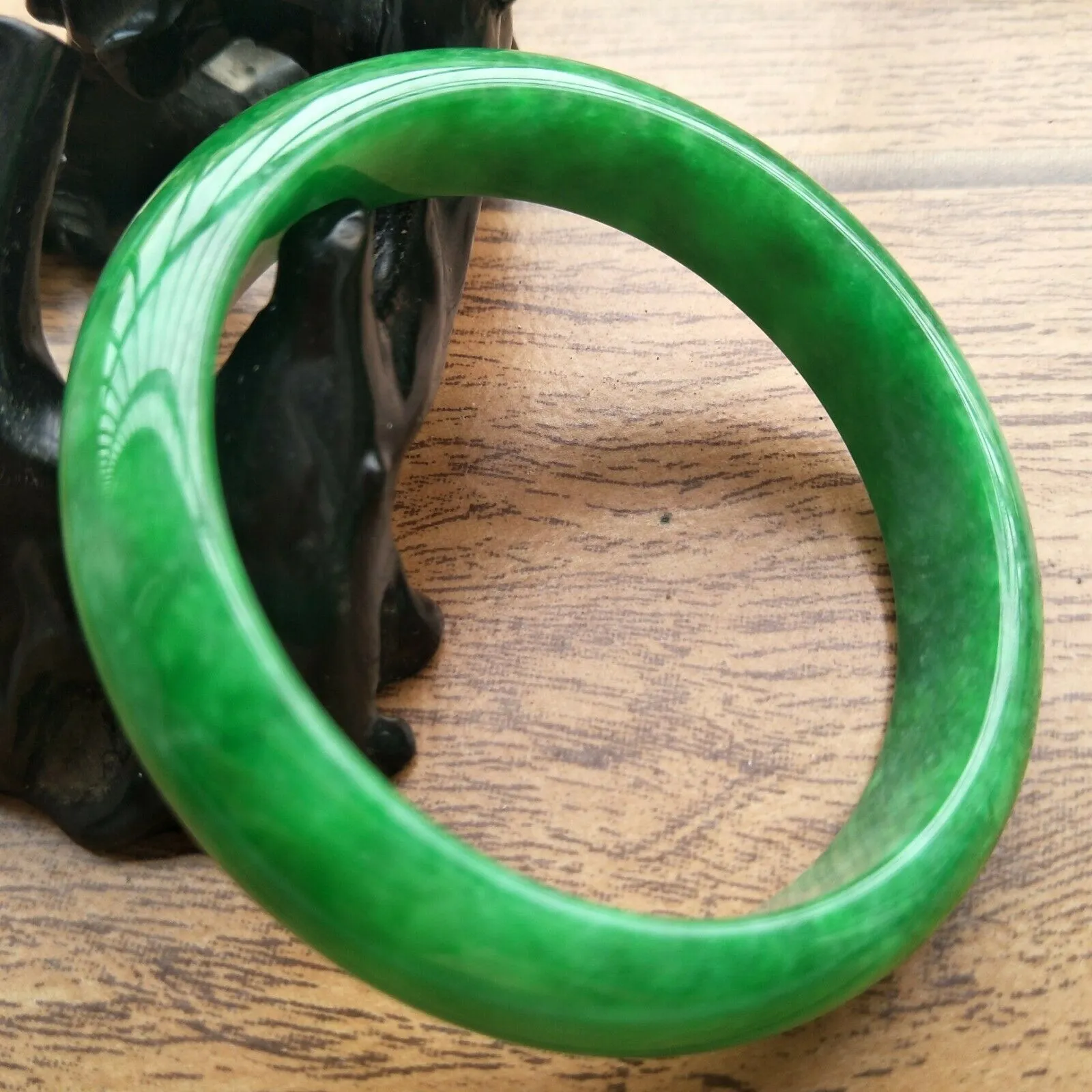 10% OFF- 60/61/62mm Certified Natural Jadeite Emerald A*Jade Handcarved Bangle A259
