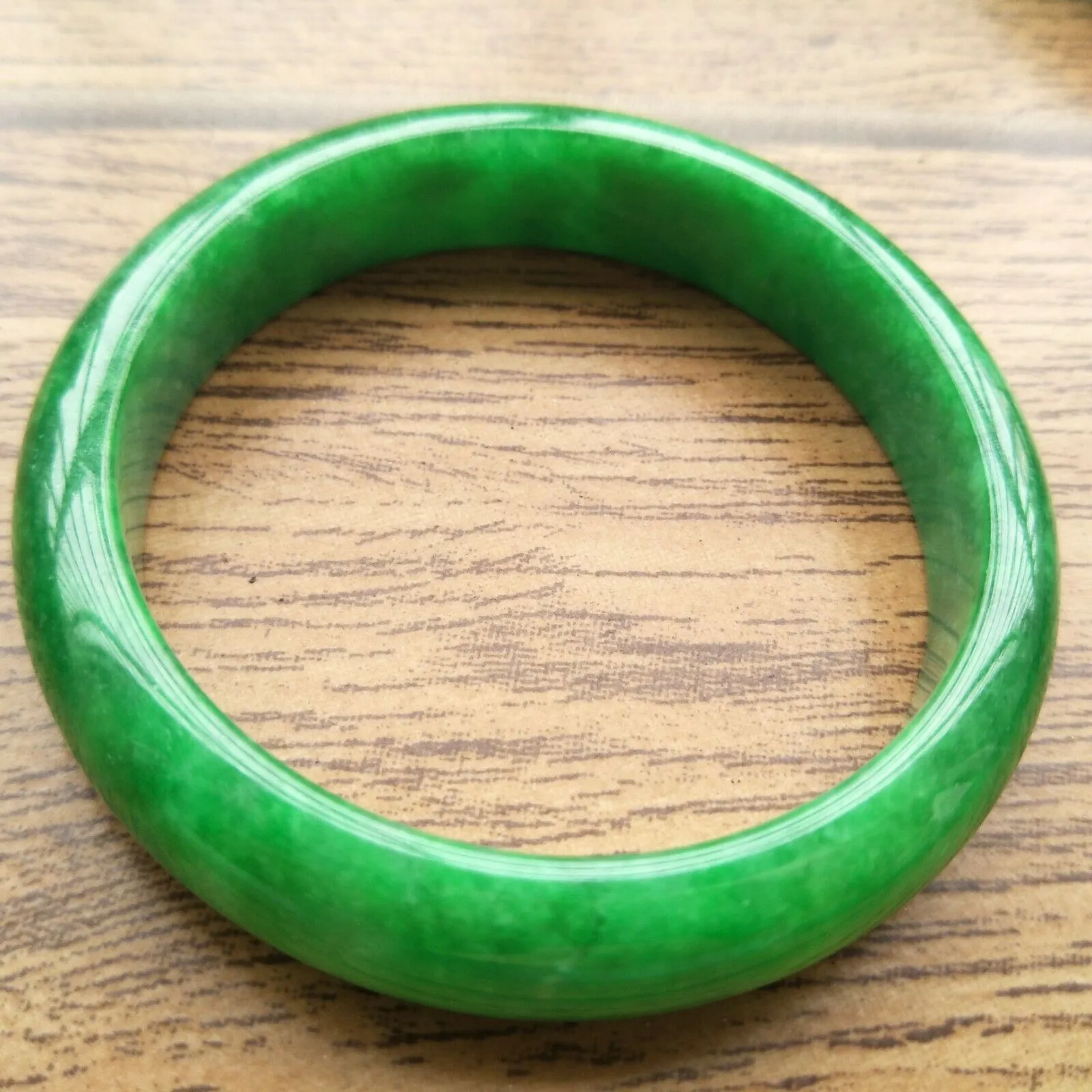 10% OFF- 60/61/62mm Certified Natural Jadeite Emerald A*Jade Handcarved Bangle A259