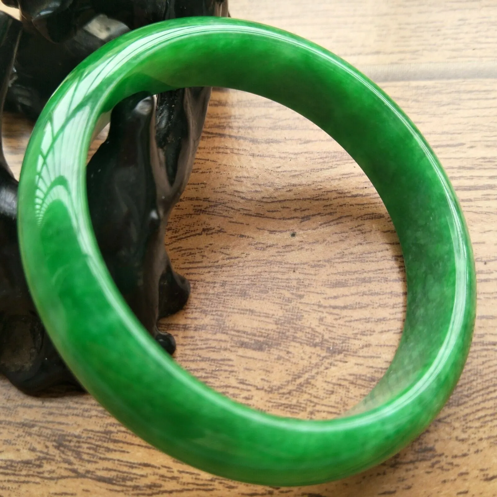 10% OFF- 60/61/62mm Certified Natural Jadeite Emerald A*Jade Handcarved Bangle A259