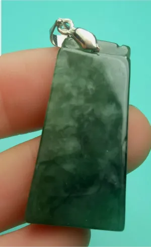 10% OFF- Certified Natural Jadeite Emerald A*Jade HandCarved Lucky Safe & Sound平安无事牌Pendant A0934