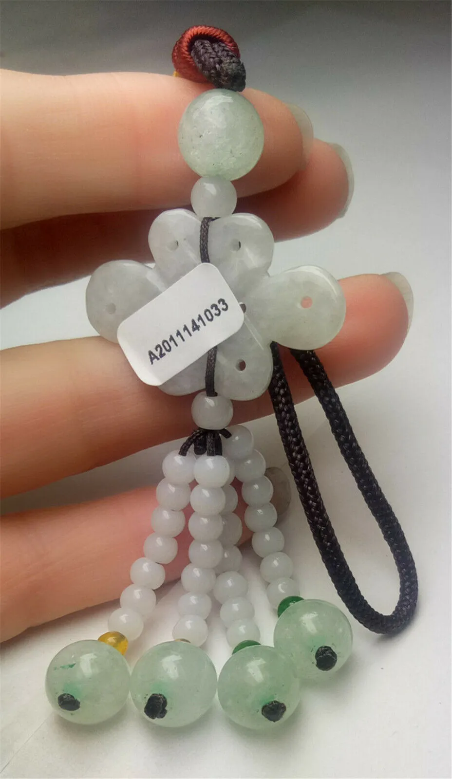 10% OFF- Certified Natural Jadeite Emerald A*Jade HandCarved Lucky Safe Car Rearview Mirror Pendant Lucky Hanging Ornament Decor A1033