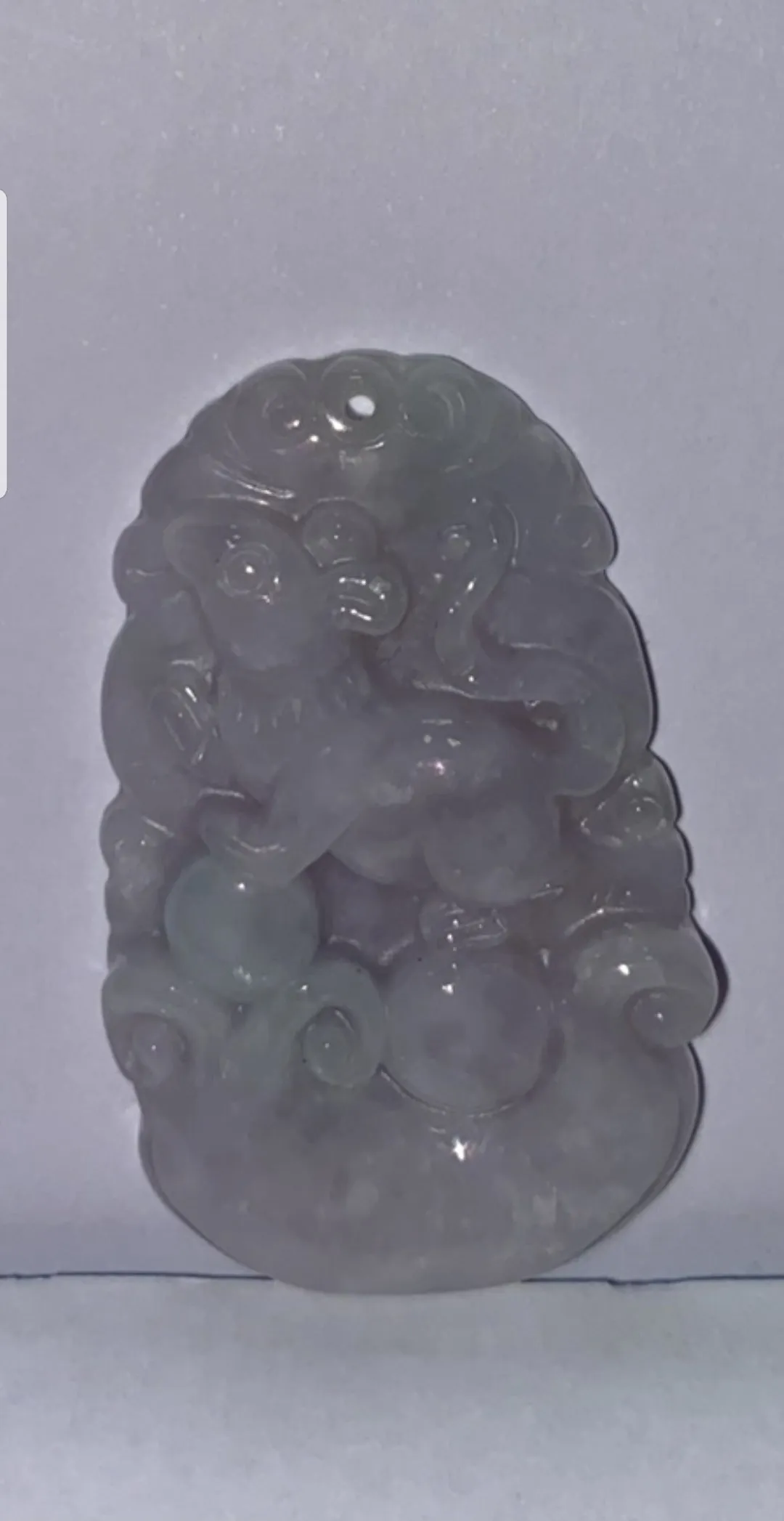 10% OFF- Certified Natural Lavender Light Green Jadeite Emerald A*Jade HandCarved Lucky Rat Pendant 2012