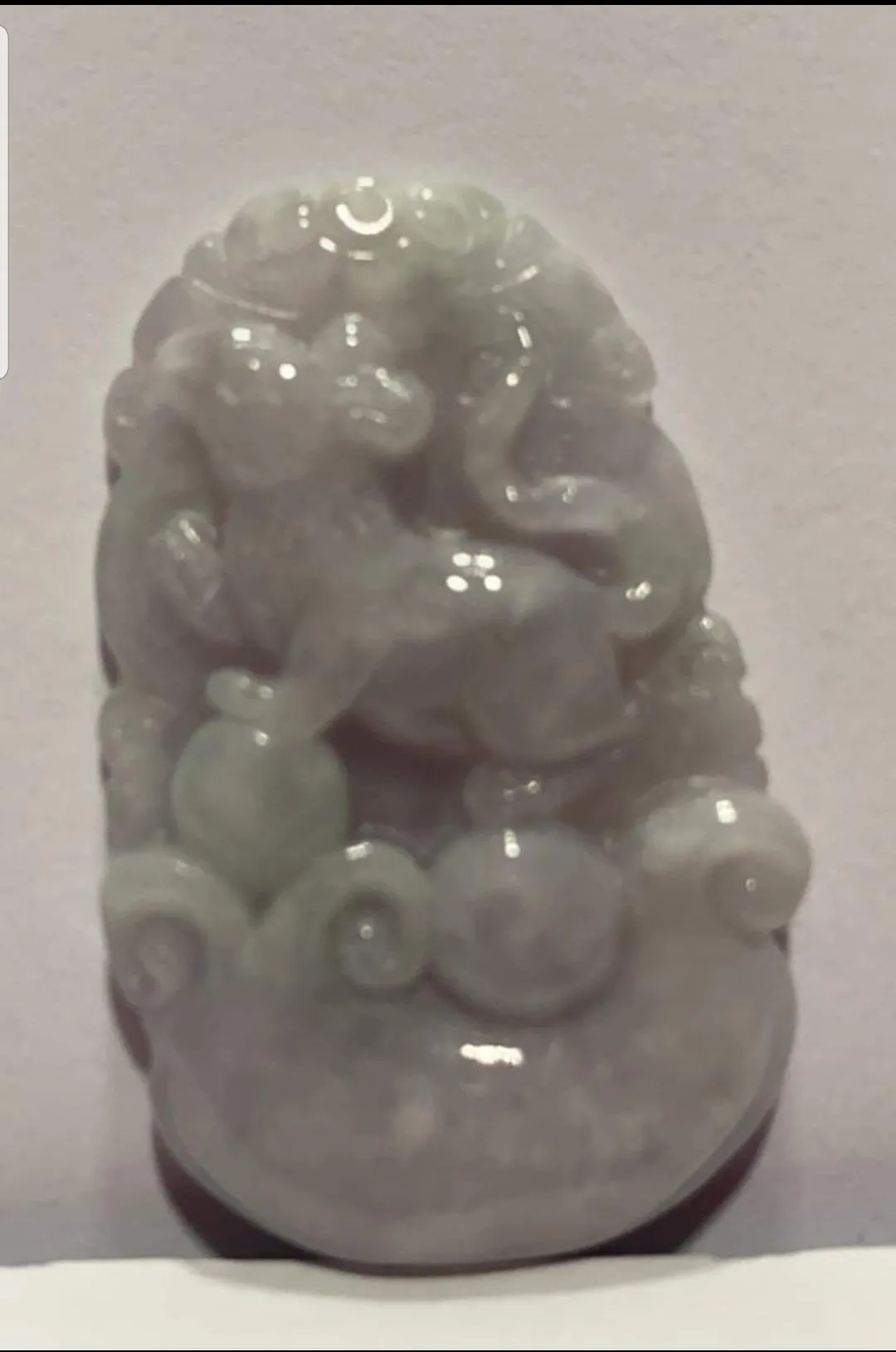 10% OFF- Certified Natural Lavender Light Green Jadeite Emerald A*Jade HandCarved Lucky Rat Pendant 2012