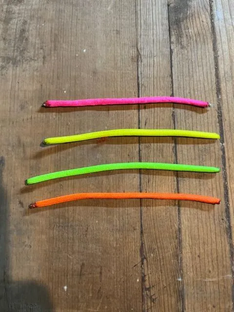 12 Loop Braid Custom Game Tote-Strap with 2 brass hooks "Neon Green Primary Color"