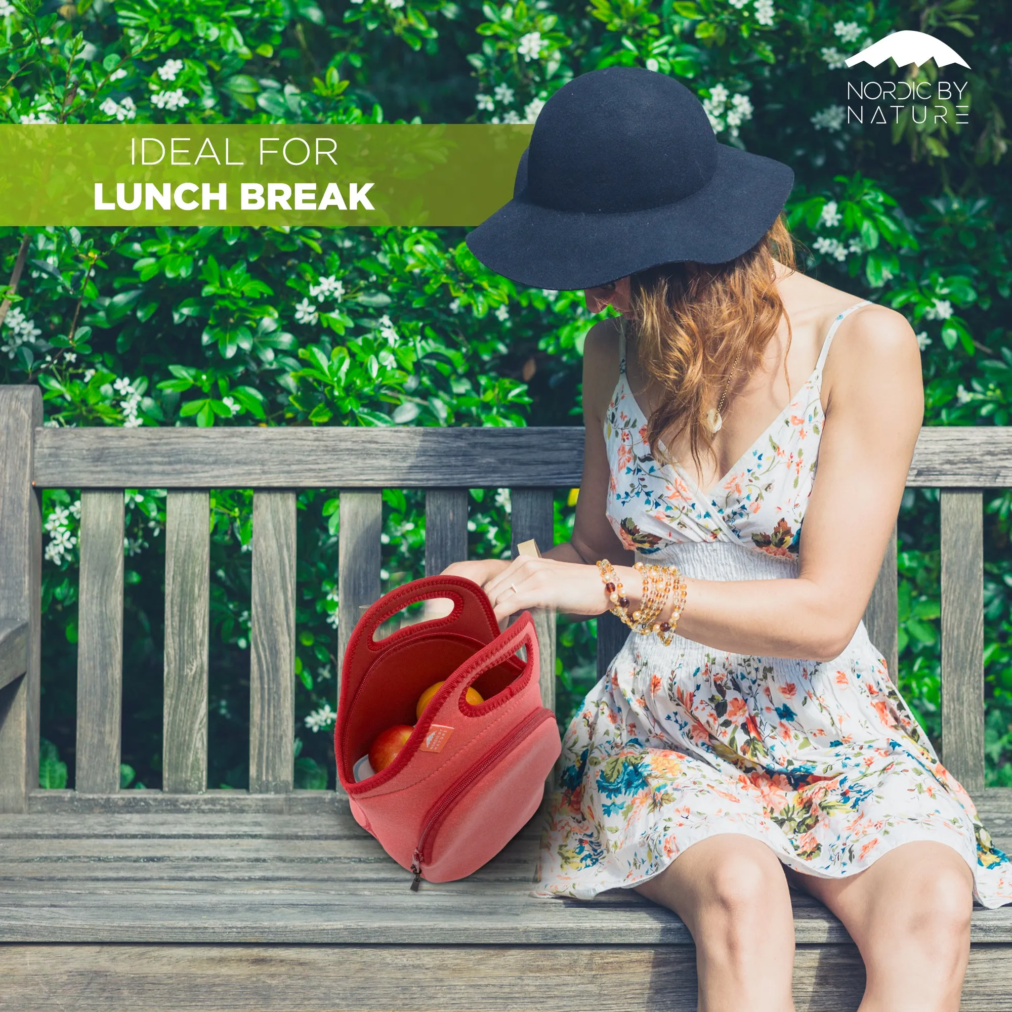 12" Cotton Lunch Bag Red