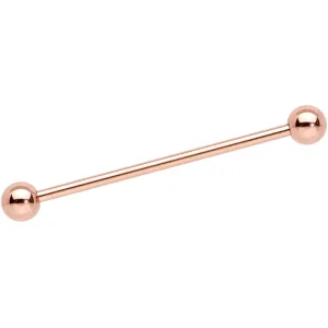14 Gauge 1 1/4 Rose Gold Plated Straight Barbell