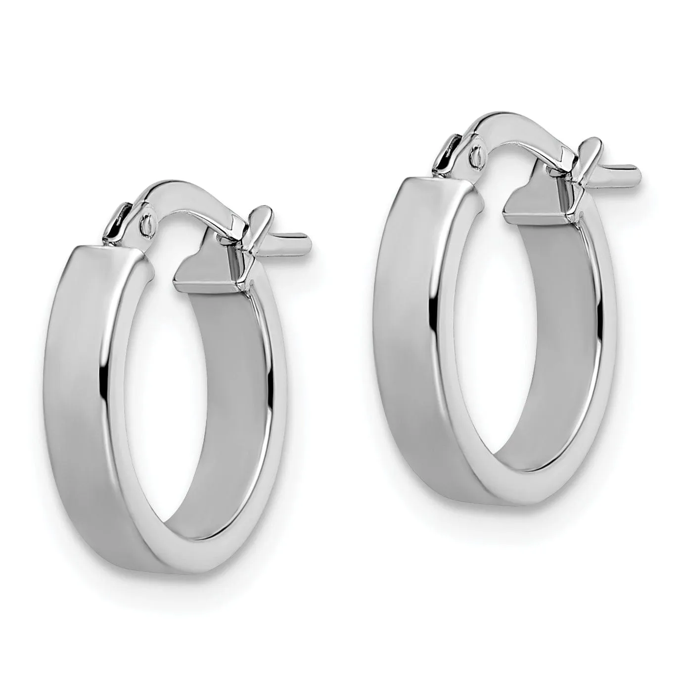 14k White Gold Polished Hoop Earrings