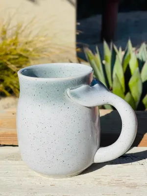 16 OZ. STONEWARE COFFEE MUG WITH WHALE TAIL HANDLE