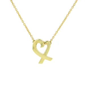 18K YG Tiffany & Co Loving Heart Pendant
