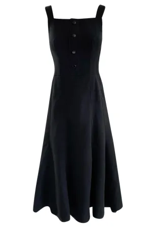1960s Andre Courreges HyperBole Black Crepe Twirling Skirt Sleeveless Dress