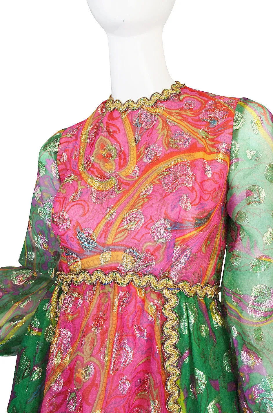 1960s Metallic Gino Charles for Malcolm Starr Dress