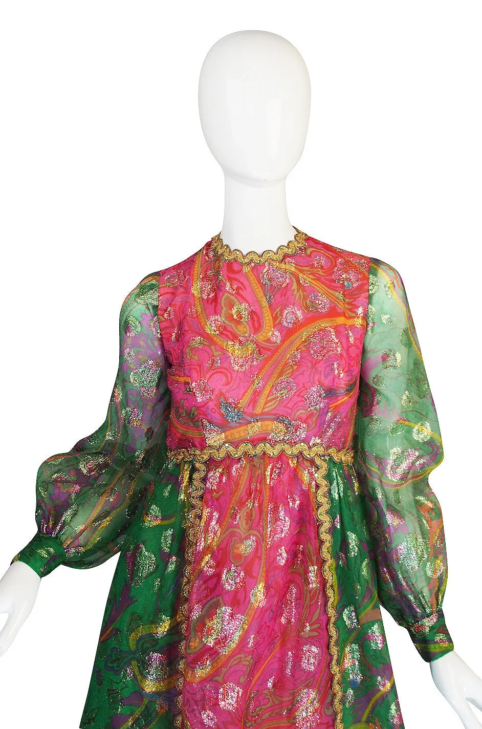 1960s Metallic Gino Charles for Malcolm Starr Dress