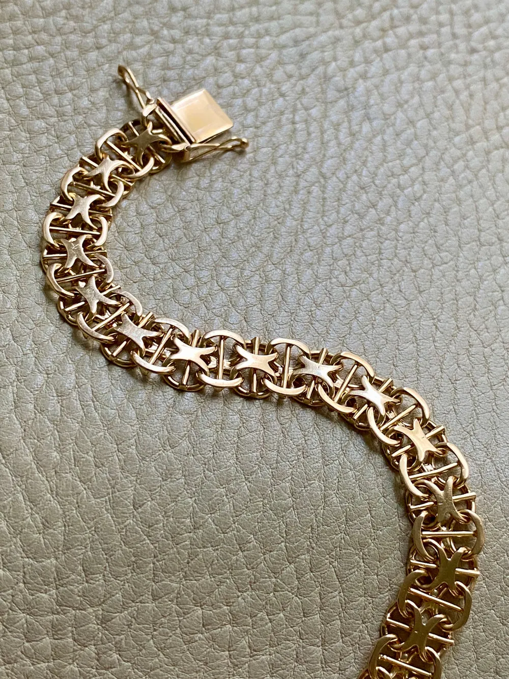 1963 Star link variation bracelet 18k gold - Swedish vintage - 7.5 inch length