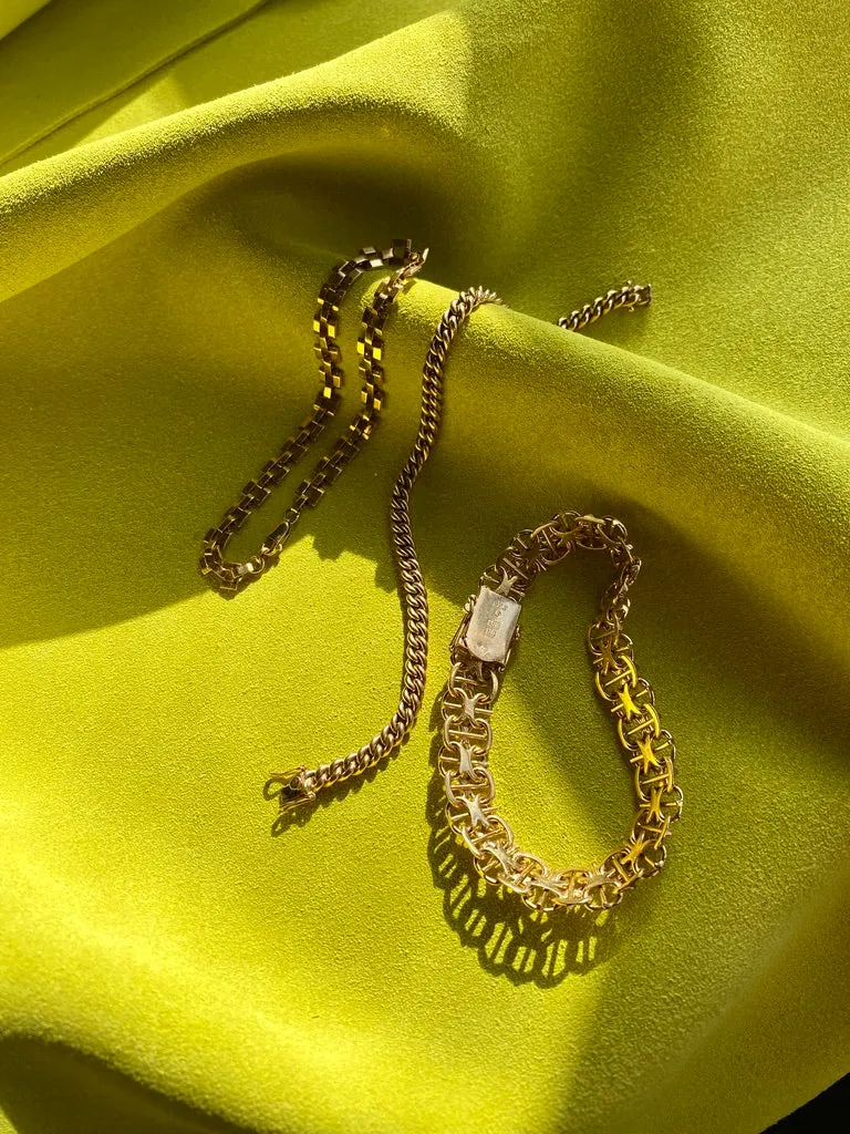 1963 Star link variation bracelet 18k gold - Swedish vintage - 7.5 inch length