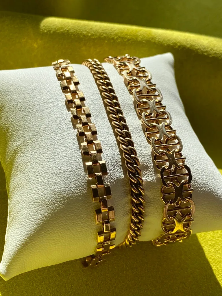 1963 Star link variation bracelet 18k gold - Swedish vintage - 7.5 inch length