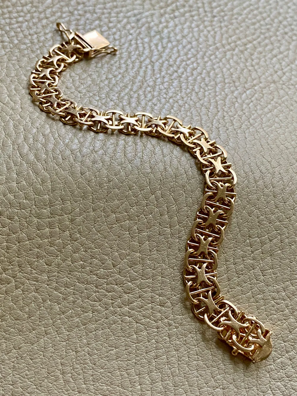 1963 Star link variation bracelet 18k gold - Swedish vintage - 7.5 inch length