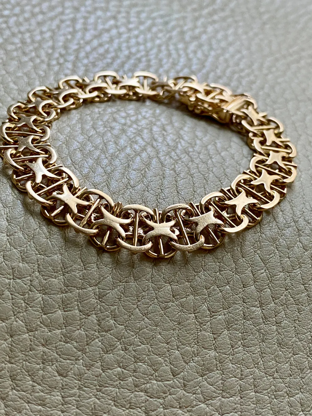1963 Star link variation bracelet 18k gold - Swedish vintage - 7.5 inch length