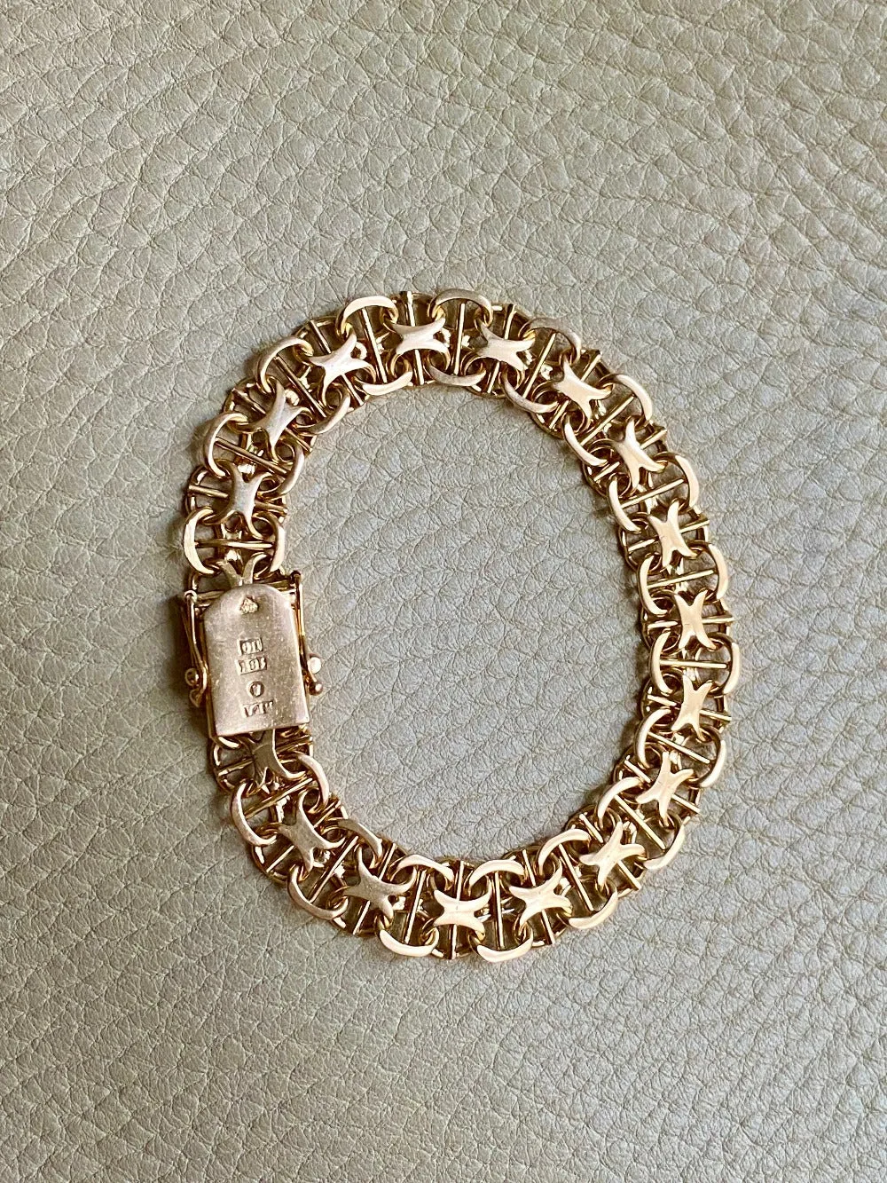 1963 Star link variation bracelet 18k gold - Swedish vintage - 7.5 inch length