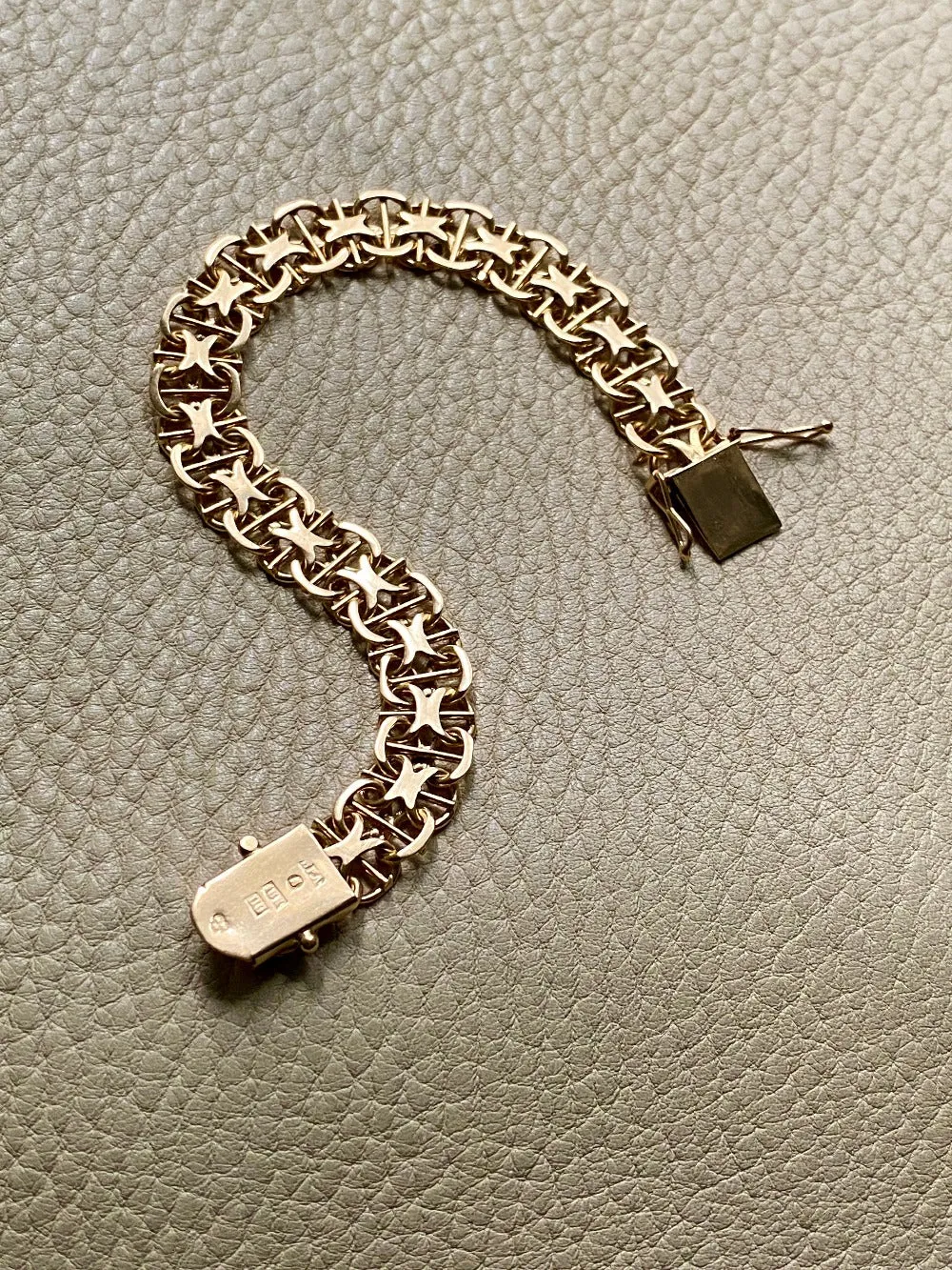 1963 Star link variation bracelet 18k gold - Swedish vintage - 7.5 inch length