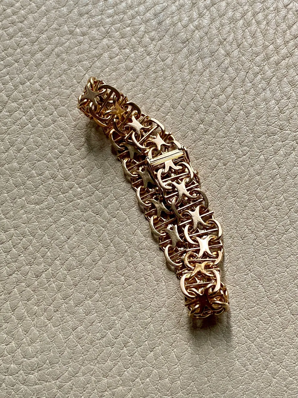 1963 Star link variation bracelet 18k gold - Swedish vintage - 7.5 inch length