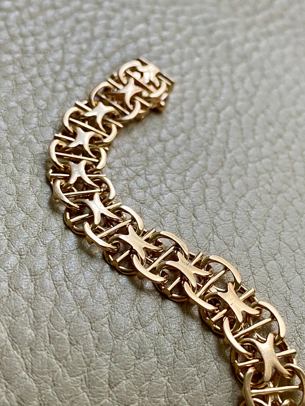 1963 Star link variation bracelet 18k gold - Swedish vintage - 7.5 inch length
