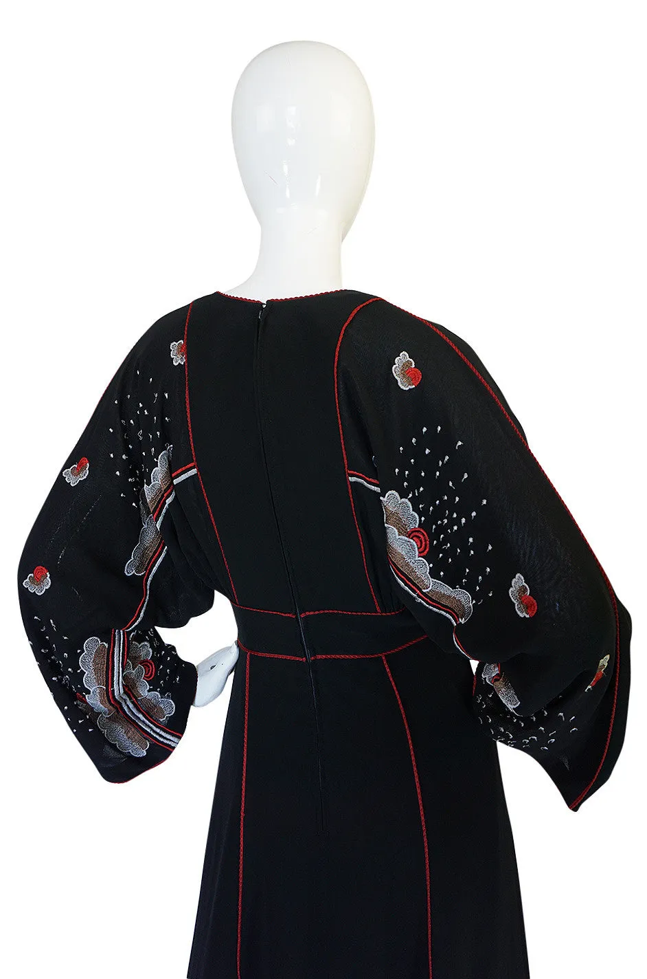 1970-74 Janice Wainwright Extensively Embroidered Caftan Dress