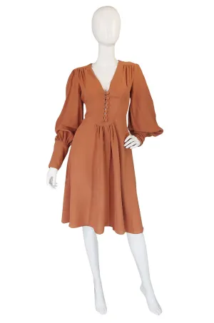 1970s Peach Moss Crepe Ossie Clark Attr