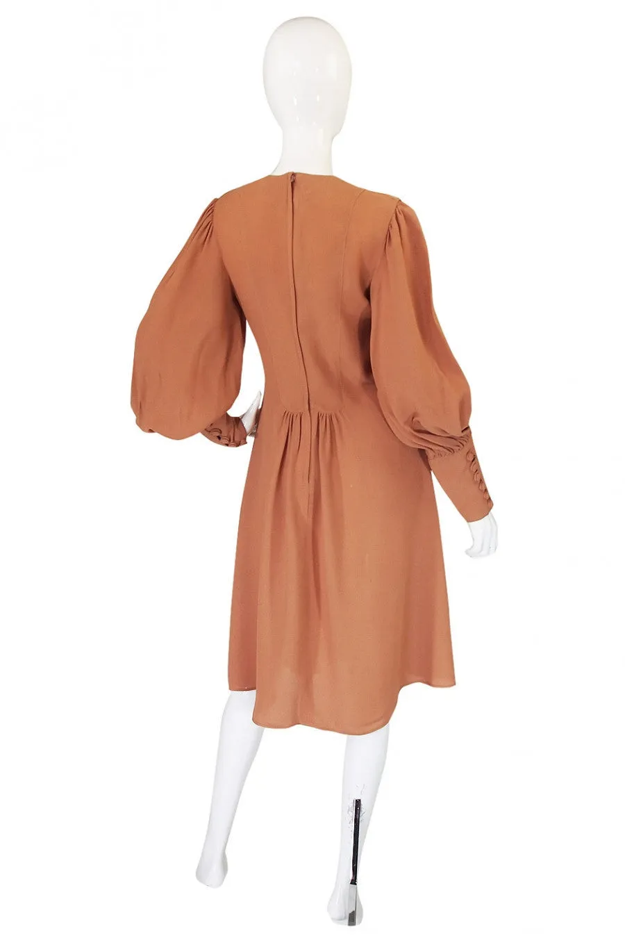 1970s Peach Moss Crepe Ossie Clark Attr