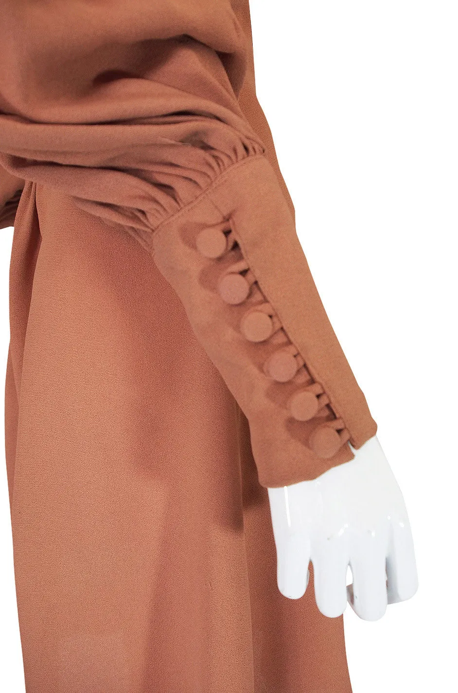 1970s Peach Moss Crepe Ossie Clark Attr