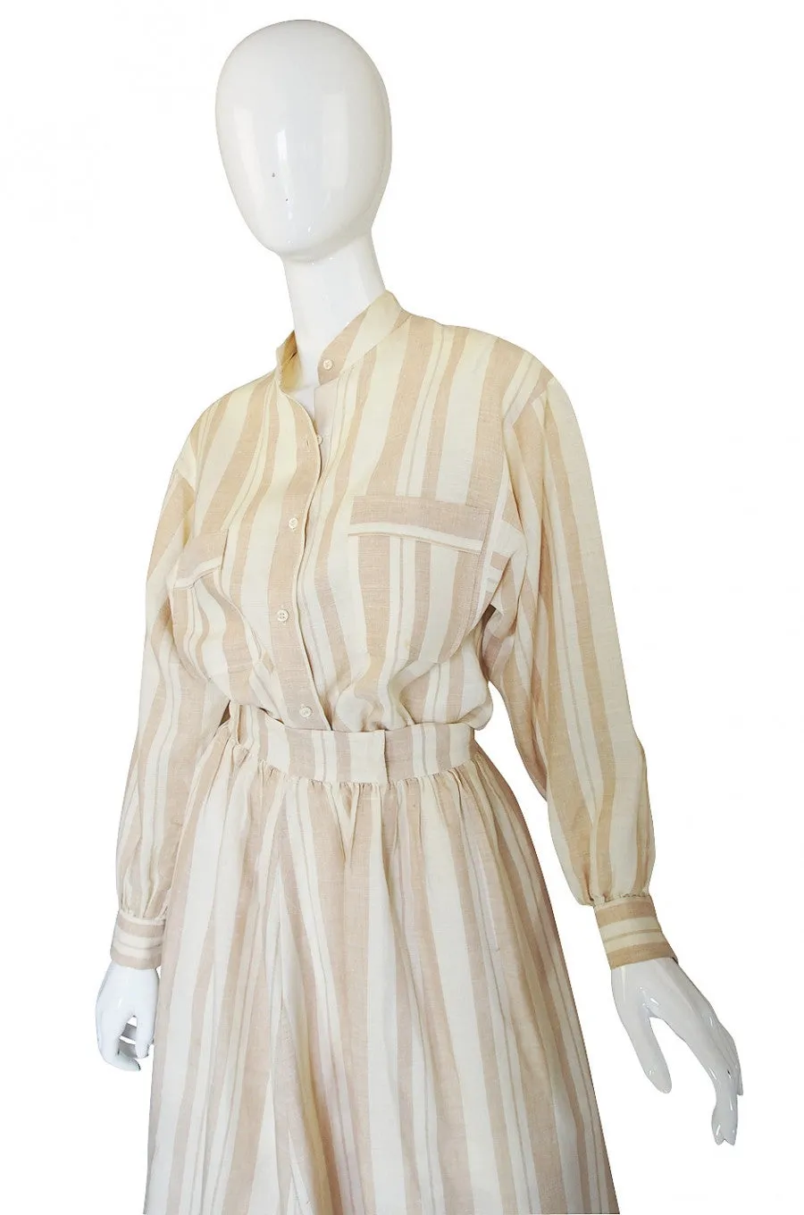 1973 Valentino Linen Skirt & Top Set