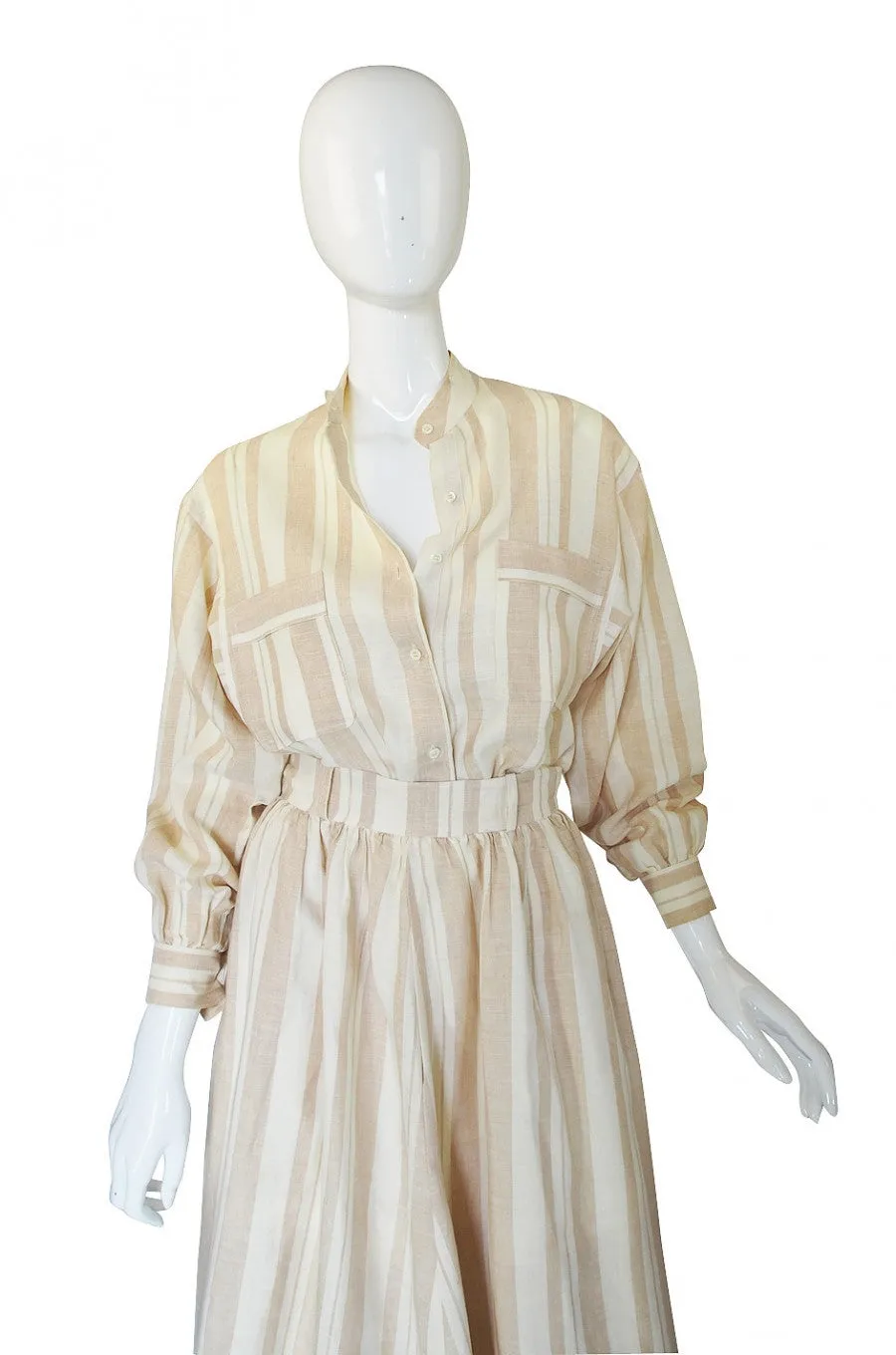 1973 Valentino Linen Skirt & Top Set