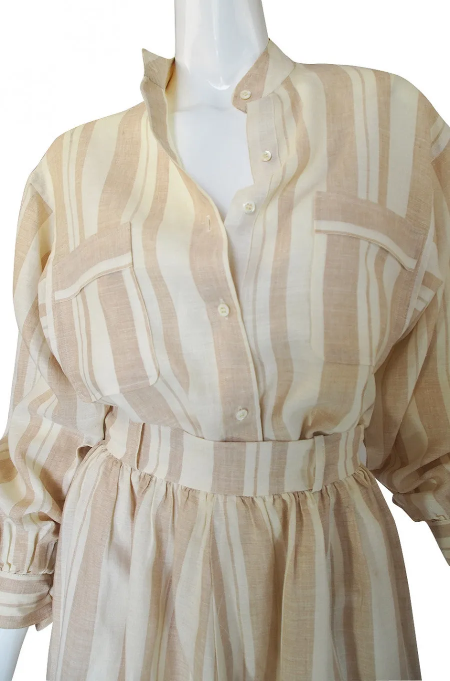 1973 Valentino Linen Skirt & Top Set