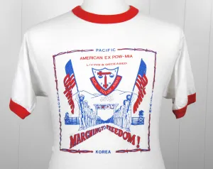 1980's American Ex POW - MIA Ringer T-Shirt - Size L
